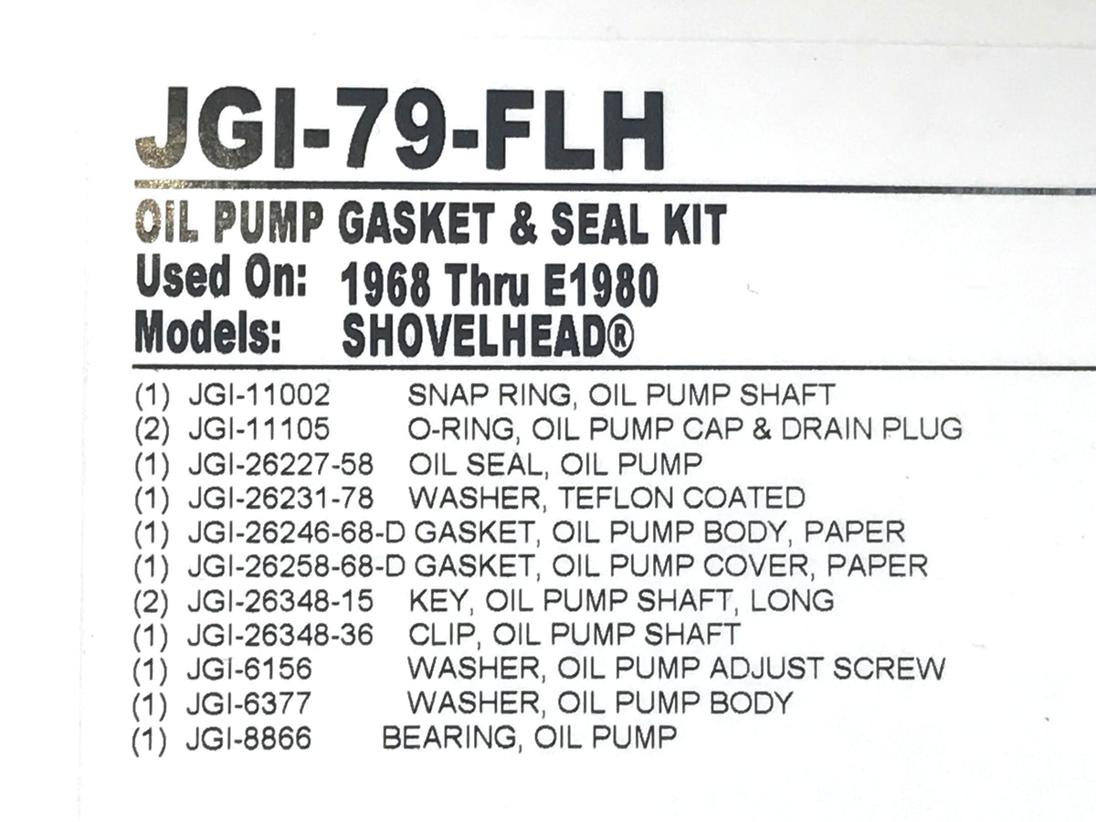 Oil Pump Gasket Kit. Fits Big Twin 1968-1980.