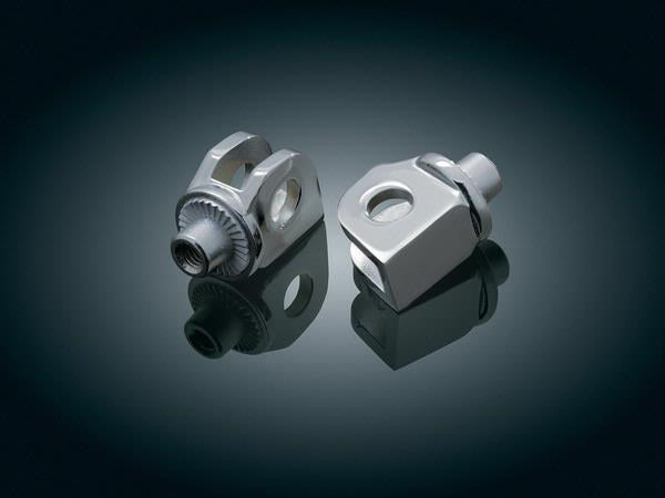 Front Splined Floorboard Mounts - Chrome. Fits Honda & Suzuki.