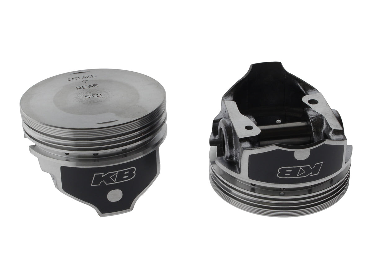 Std Flat Top Pistons with 9.1:1 Compression Ratio. Fits Sportster 1986-2003 with Big Bore 883cc to 1200cc Conversion.