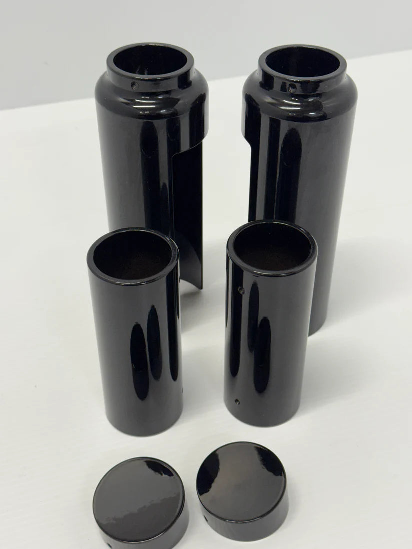 Fork Covers- BREAKOUT + 2" OVER 6 X PIECE SET GLOSS BLACK 2013-2017- Big Daddy Customs