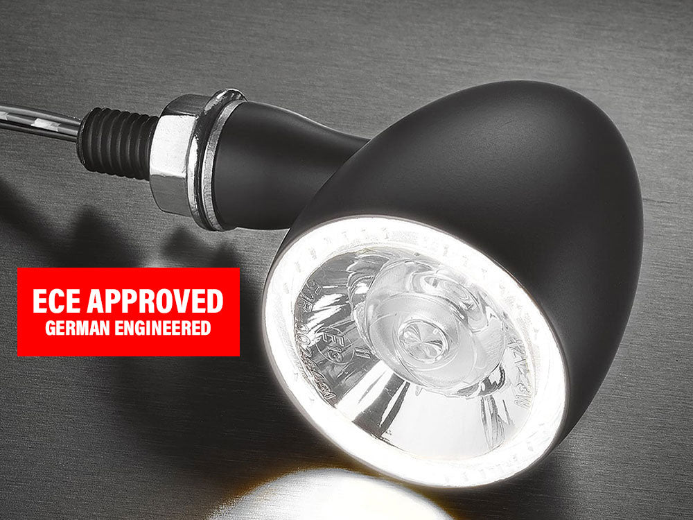 Bullet 1000 PL LED Turn Signal - Amber Turn - White Running Light - Black.