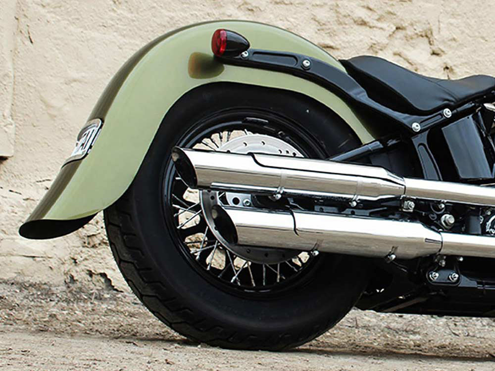 Stretched 4in. Extended Rear Fender - Frenched. Fits Softail Slim 2012-2017.