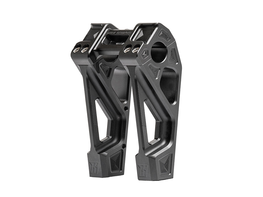 6in. Straight Fastback Risers - Black. Fits 1in. Handlebar