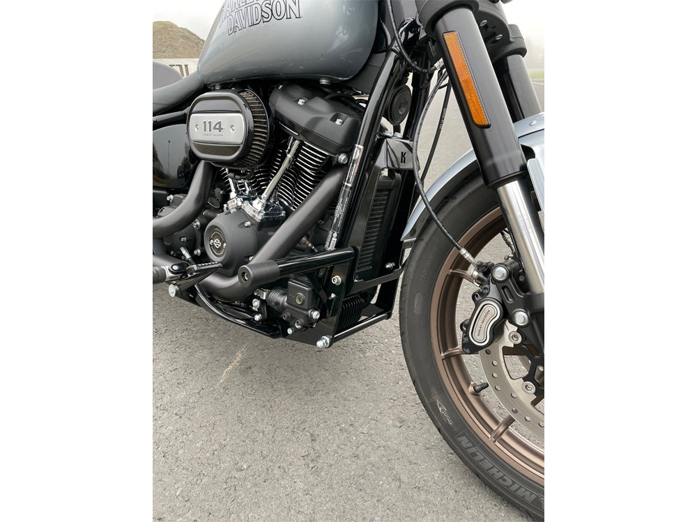 Front Engine Guard Crash Bar - Black. Fits Softail 2018-2024 With Mid Mounts