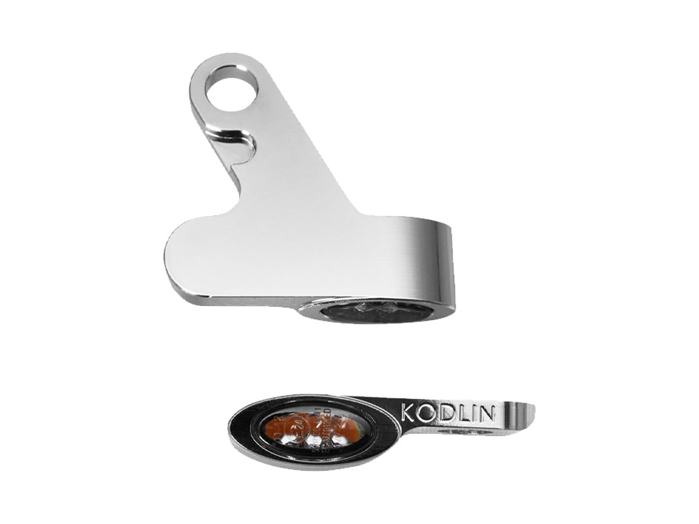 Elypse Under Perch DRL Turn Signals - Chrome. Fits Softail 2015-2024 & Touring 2009-2023 Models with Cable Clutch.