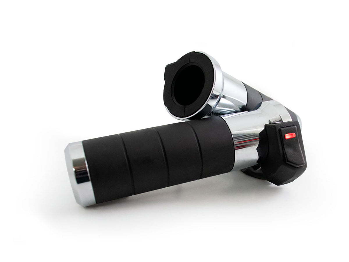 Heated Titan-X Handgrips - Chrome. Fits Big Twin 2008-2024 with Throttle-by-Wire