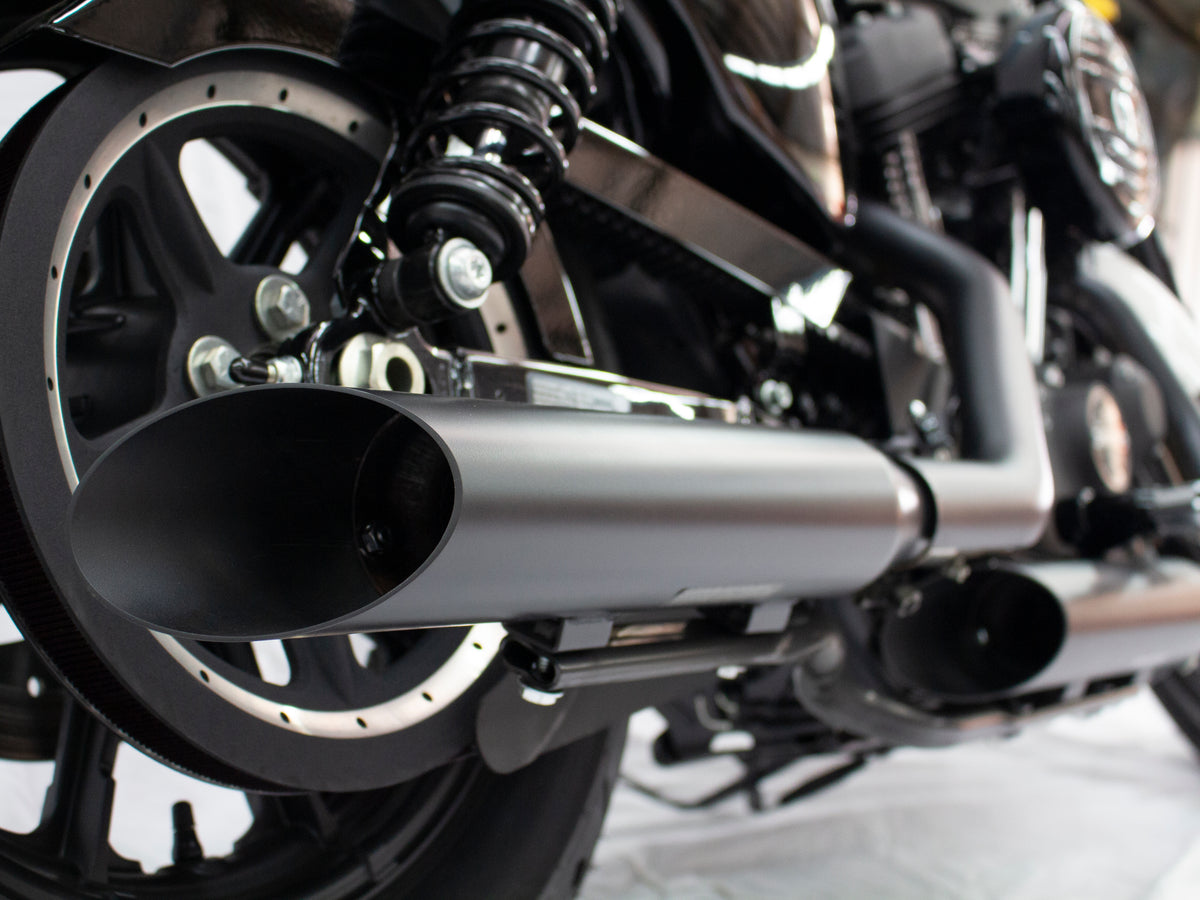 3in. HP-Plus Slash Cut Slip-On Mufflers - Black. Fits Sportster 2014-2021