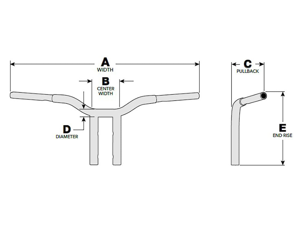 14in. x 1-1/4in. Pullback One Piece Kage Fighter Handlebar - Chrome.