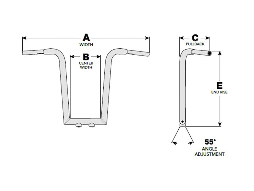 16in. x 1-1/2in. Miter Cut Tree Hugger Handlebar - Chrome.