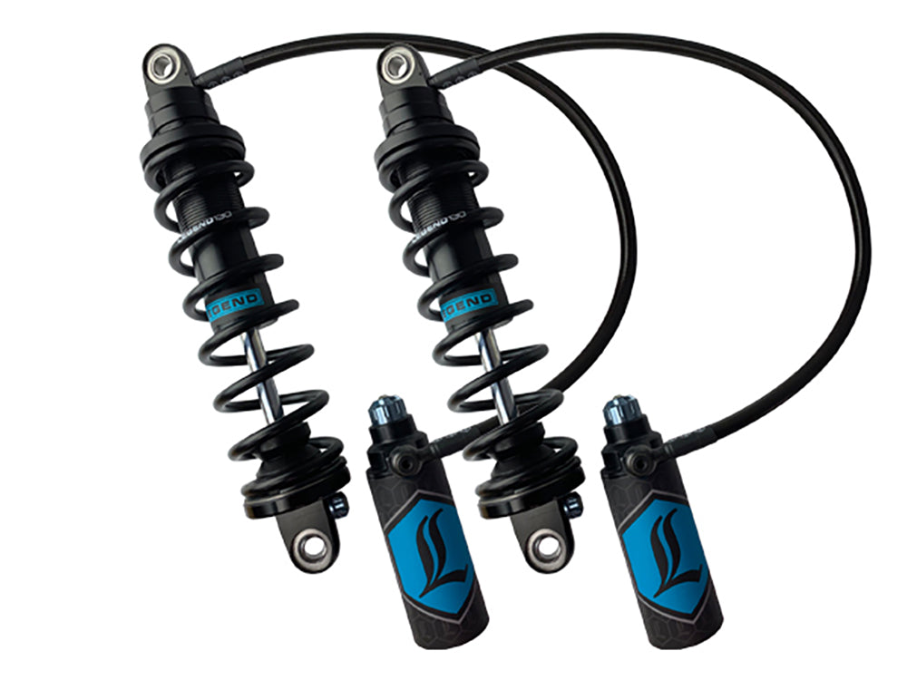 Revo ARC Remote Reservoir Suspension. 13in. Adjustable, Heavy Duty Spring Rate, Rear Shock Absorbers - Black. Fits Touring 2014up. Note: 14? Revo-ARC is not compatible with 2023/2024 CVO Road Glide, CVO Road Glide ST, and CVO Street Glide