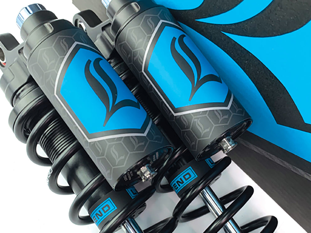 Revo ARC Piggyback Suspension. 14in. Adjustable Rear Shock Absorbers - Black. Fits Dyna 1991-2017.