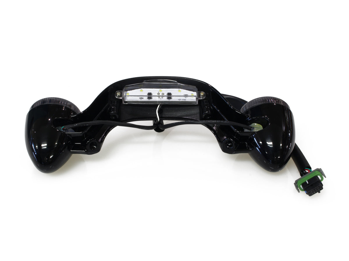 Gloss Black LED Rear Turn Signal Lightbar with Smoke Lenses. Fits Most Touring 2014-2024