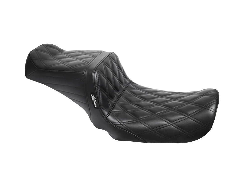 TailWhip Dual Seat - Black Double Diamond Stitch. Fits Dyna 1996-2003