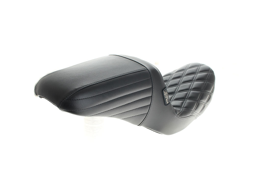 Kickflip Dual Seat with Black Double Diamond Stitch. Fits Dyna 1996-2003
