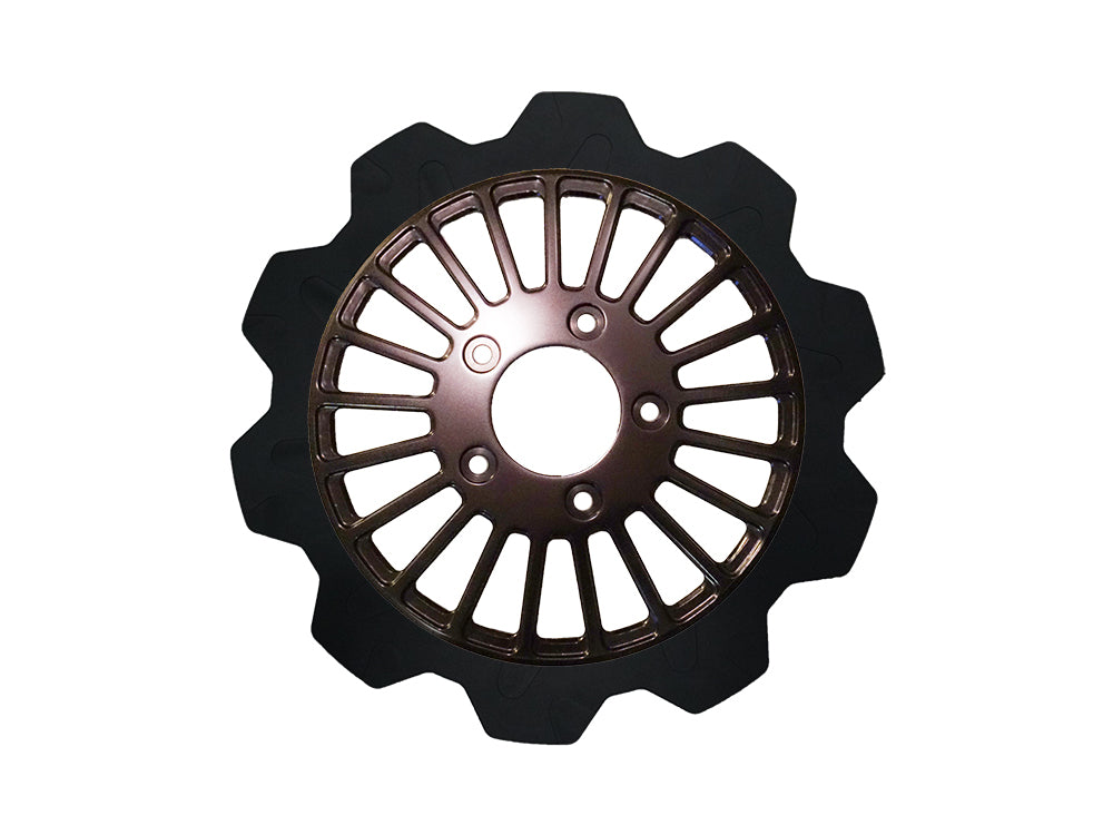 11.5in. Rear Breakout Crown Disc Rotor - Black Band & Black Carrier. Fits Big Twin 2000up & Sportster 2000-2010.