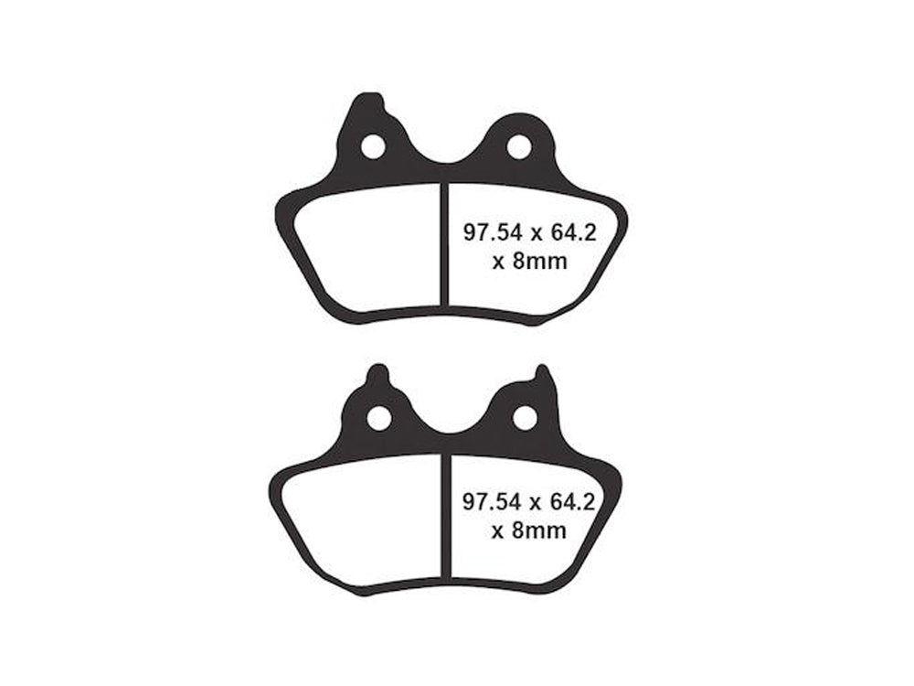 Gold-Plus Brake Pads. Fits Rear on Softail 2006-2007 with 200 OEM Rear Tyre.