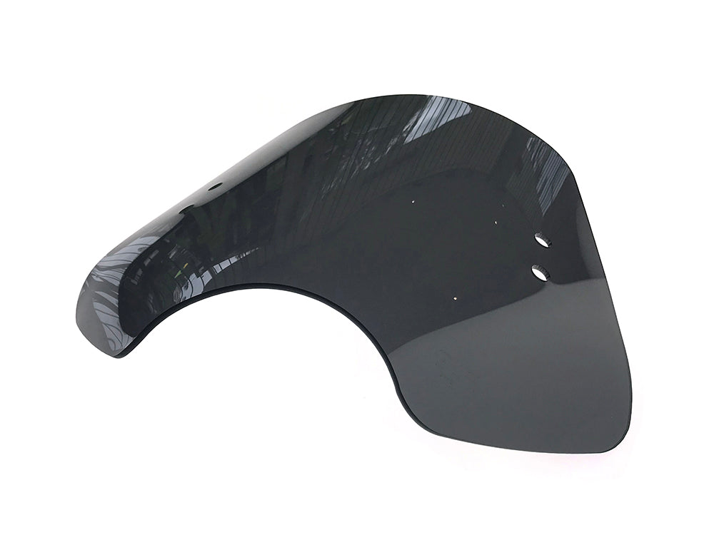 The Shooter Black Smoke Handlebar Mount Windshield. 14in. High x 19in. Wide.