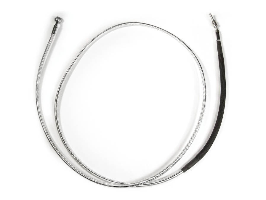 72in. Hydraulic Clutch Line with 10mm x 180 Degree Banjo - Sterling Chromite. Fits Touring & Softail 2017up Models with the Original H-D Hydraulic Clutch.