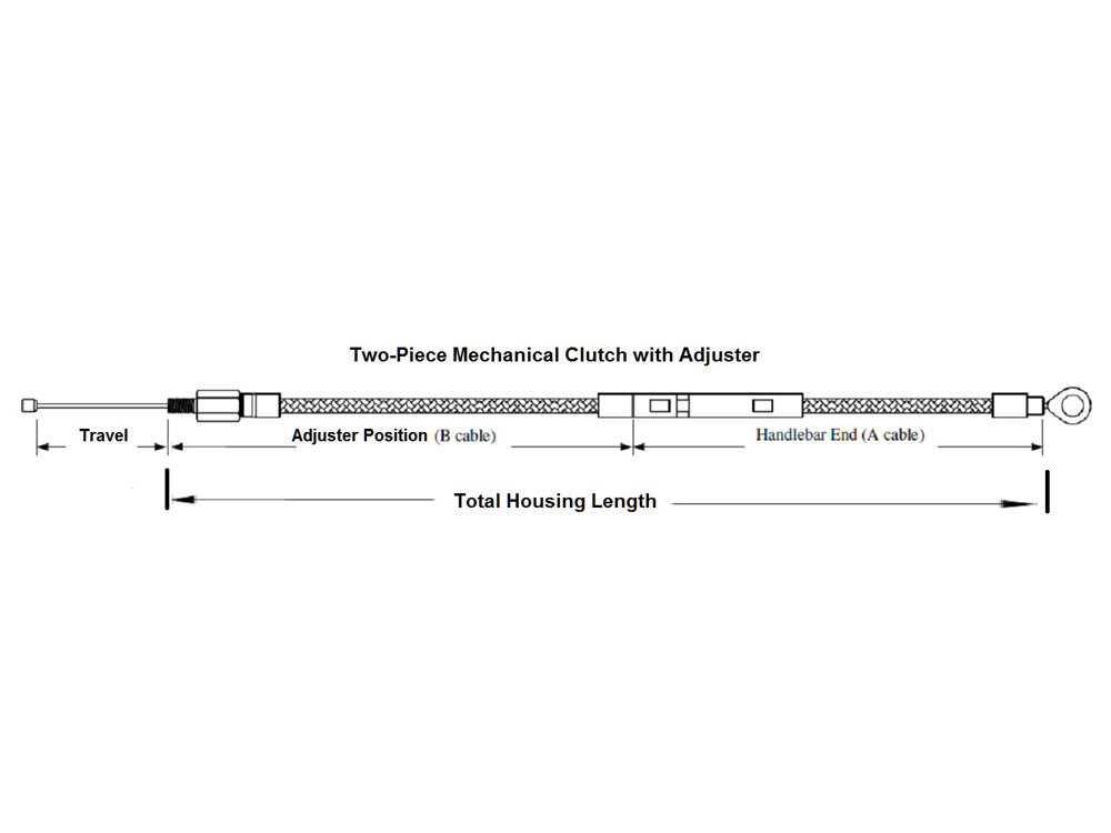 66in. Clutch Cable - Sterling Chromite. Fits 5Spd Big Twin 1987-2006