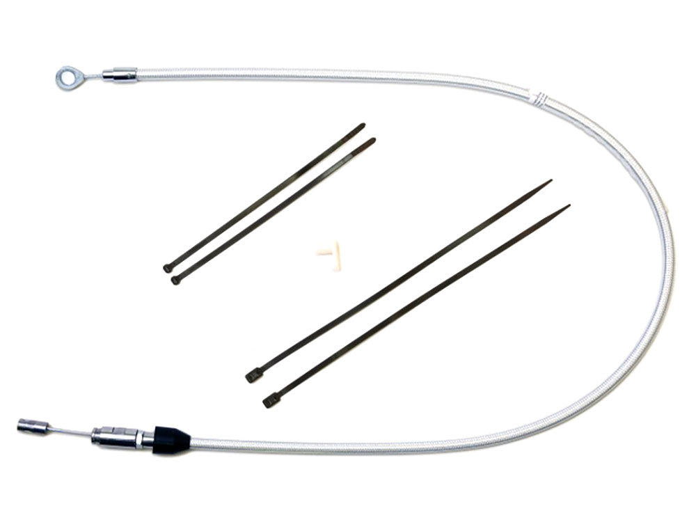 45in. Quick Connect Upper Clutch Cable - Sterling Chromite. Fits Softail 2018-2024 & Most Touring 2021-2024