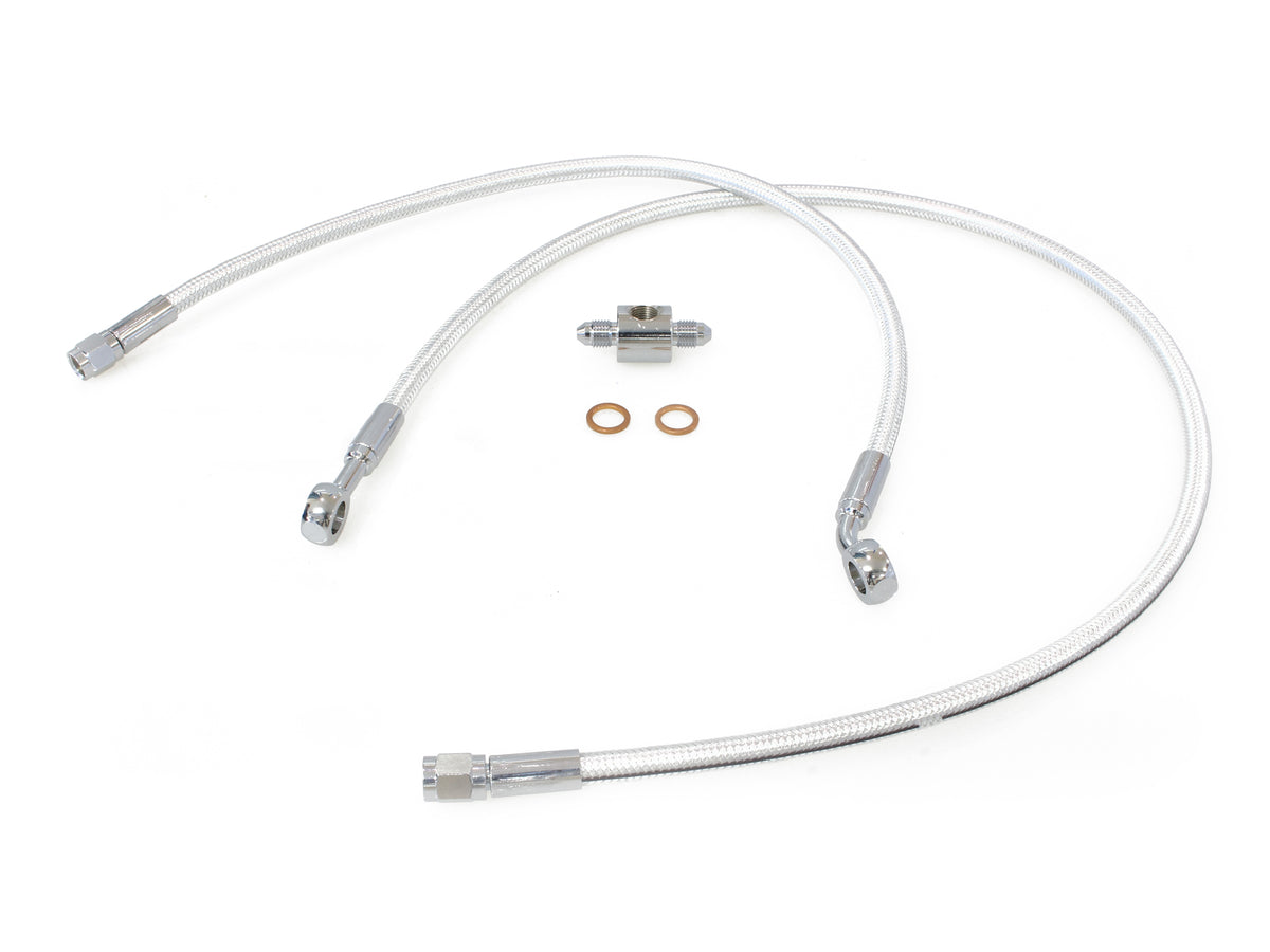 Rear Brake Line - Sterling Chromite. Fits FL Softail 1987-1999