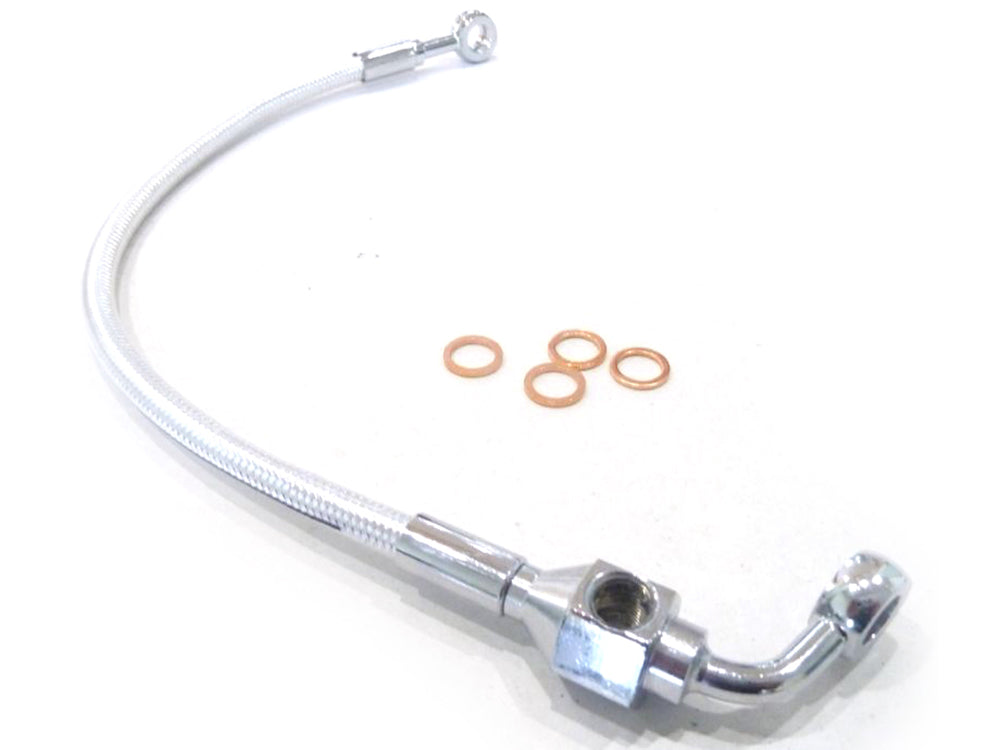 Rear Brake Line - Sterling Chromite. Fits Dyna 2000-2007