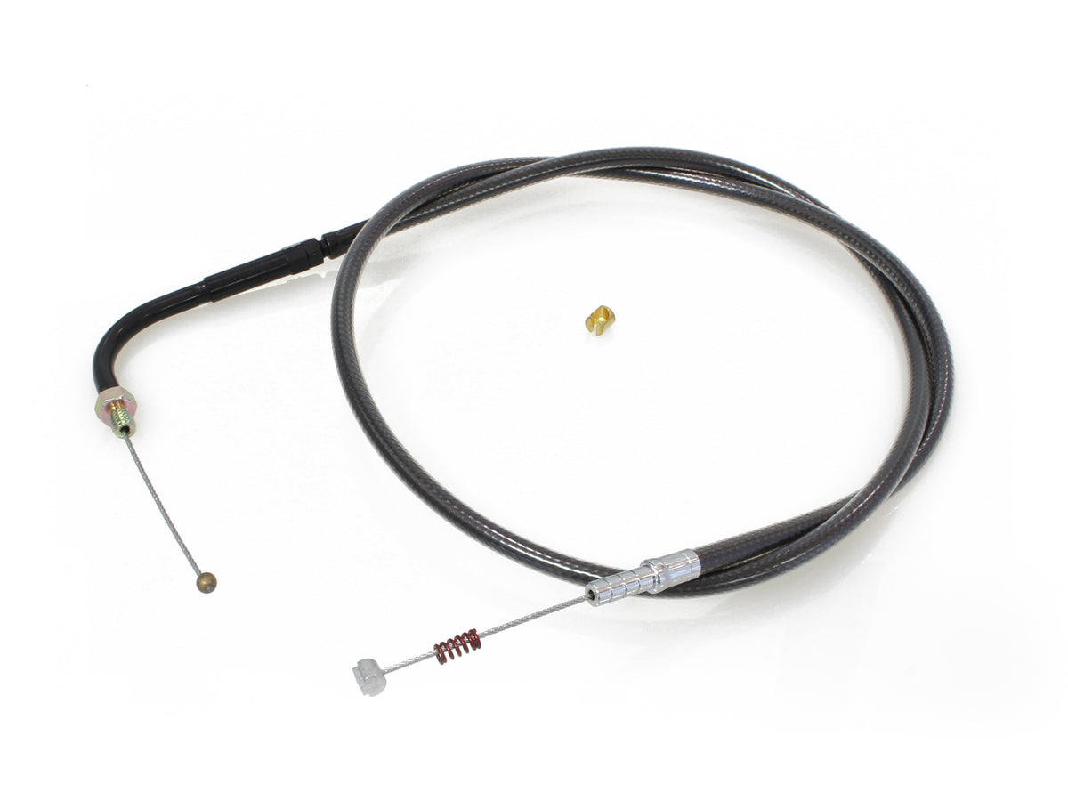 34-1/2in. Idle Cable - Black Pearl. Fits Big Twin 1990-1995.
