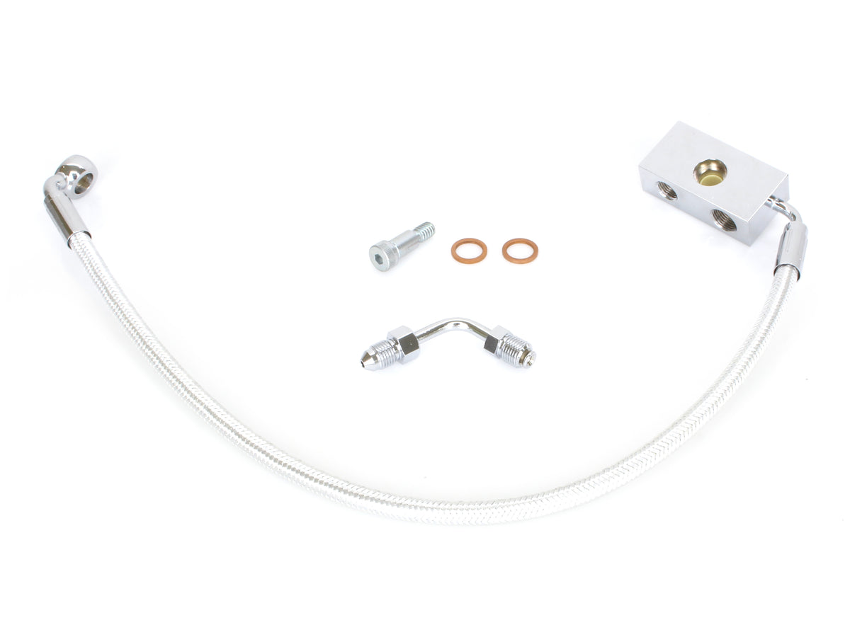 Stock Length Lower Front Brake Line - Sterling Chromite. Fits Softail 2018up