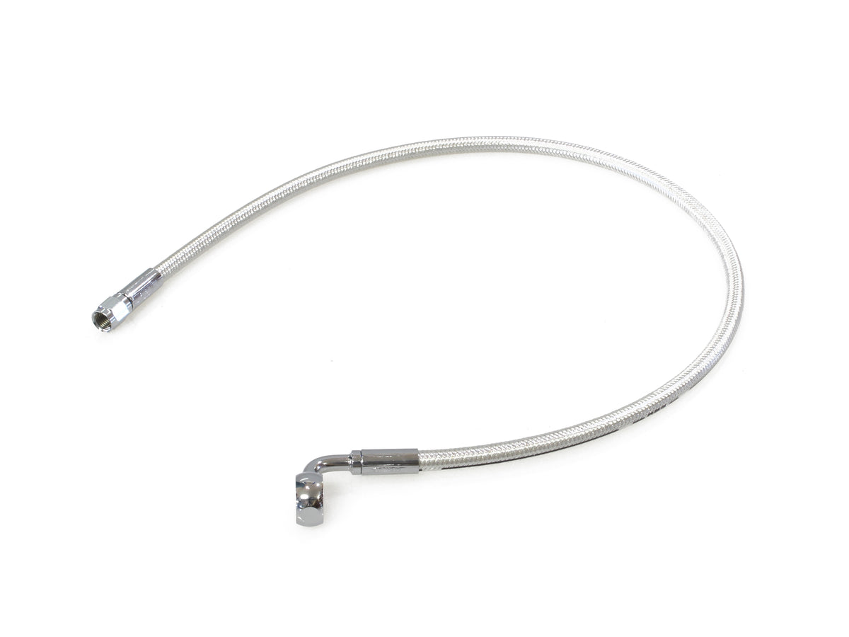 26in. Upper Front Brake Line with 12mm x 90 Degree Banjo - Sterling Chromite.