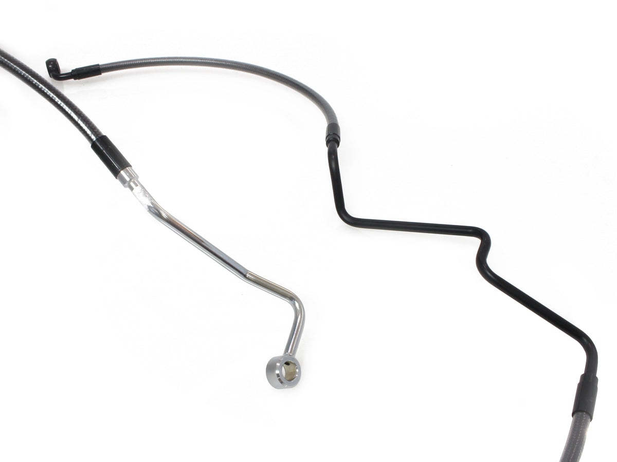 +2in. Over Length Lower Front Brake Line - Black Pearl. Fits Touring 2014-2023