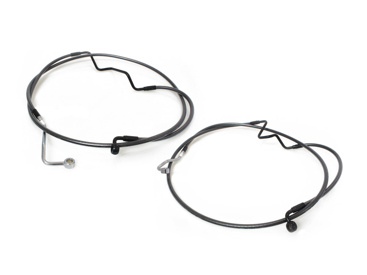 +2in. Over Length Lower Front Brake Line - Black Pearl. Fits Touring 2014-2023