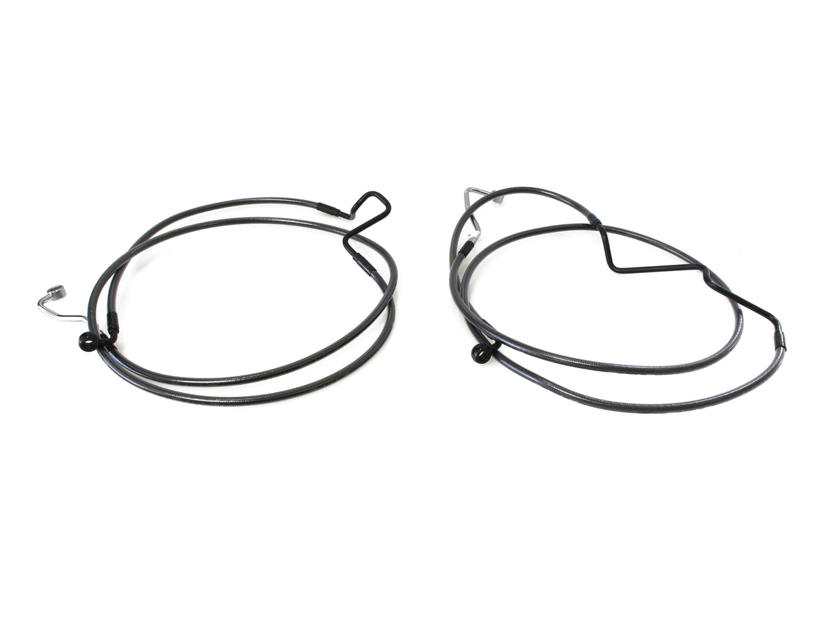 +4in. Over Length Lower Front Brake Line - Black Pearl. Fits Touring 2014-2023
