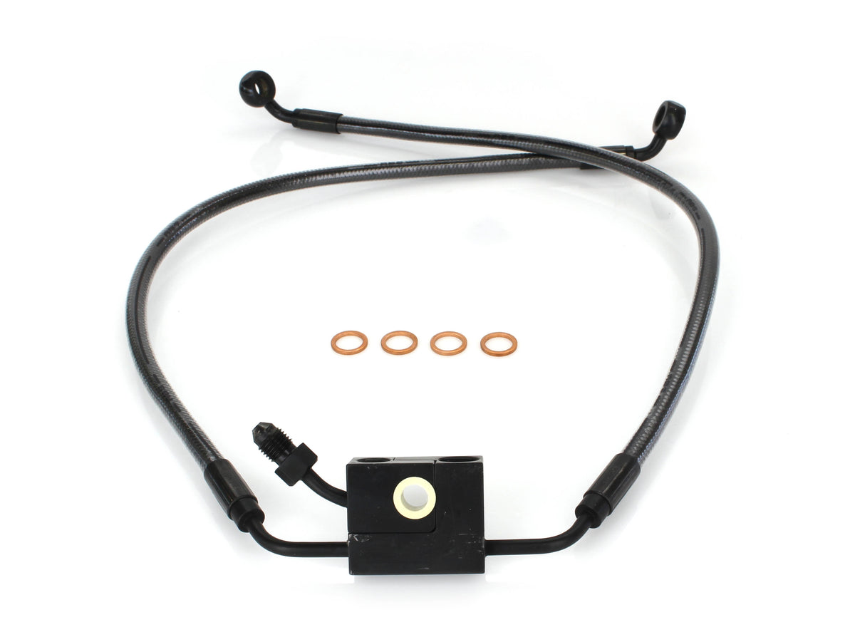 Stock Length Lower Brake Line - Black Pearl. Fits Fat Bob 2018-2024, Low Rider 'S' 2020up, FXDRS 2019-2020 & XL1200CX 2016-2021