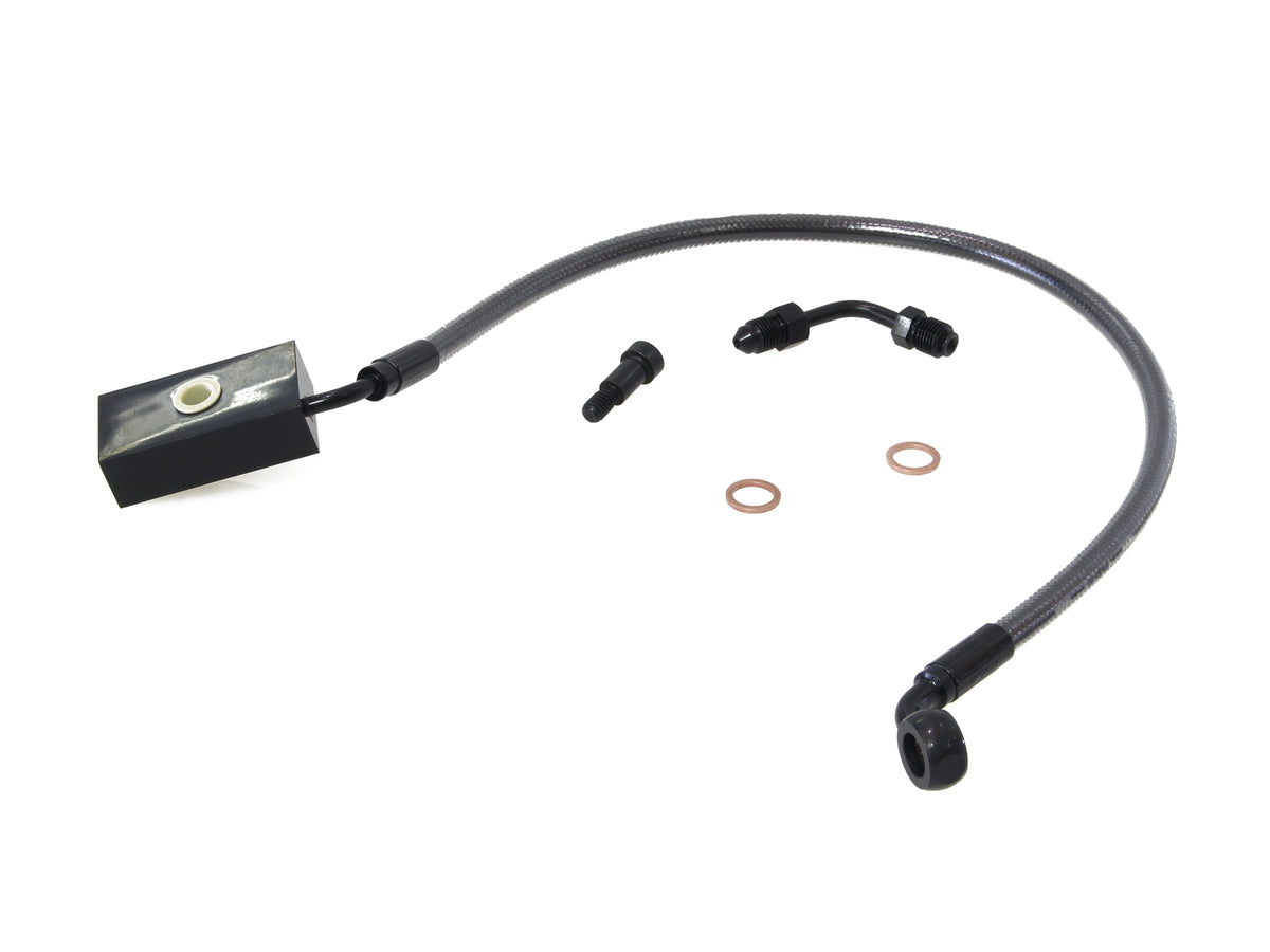 +2in. Length Lower Front Brake Line - Black Pearl. Fits Softail 2018up
