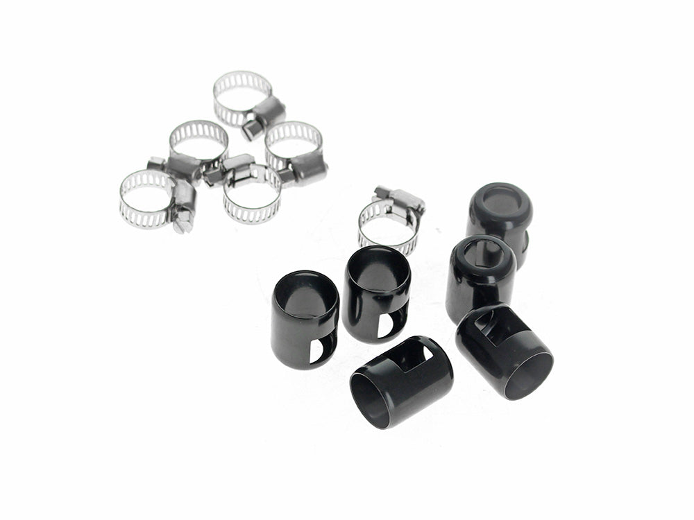 3/8in. Hose Clamp Ends - Black. Pack of 6