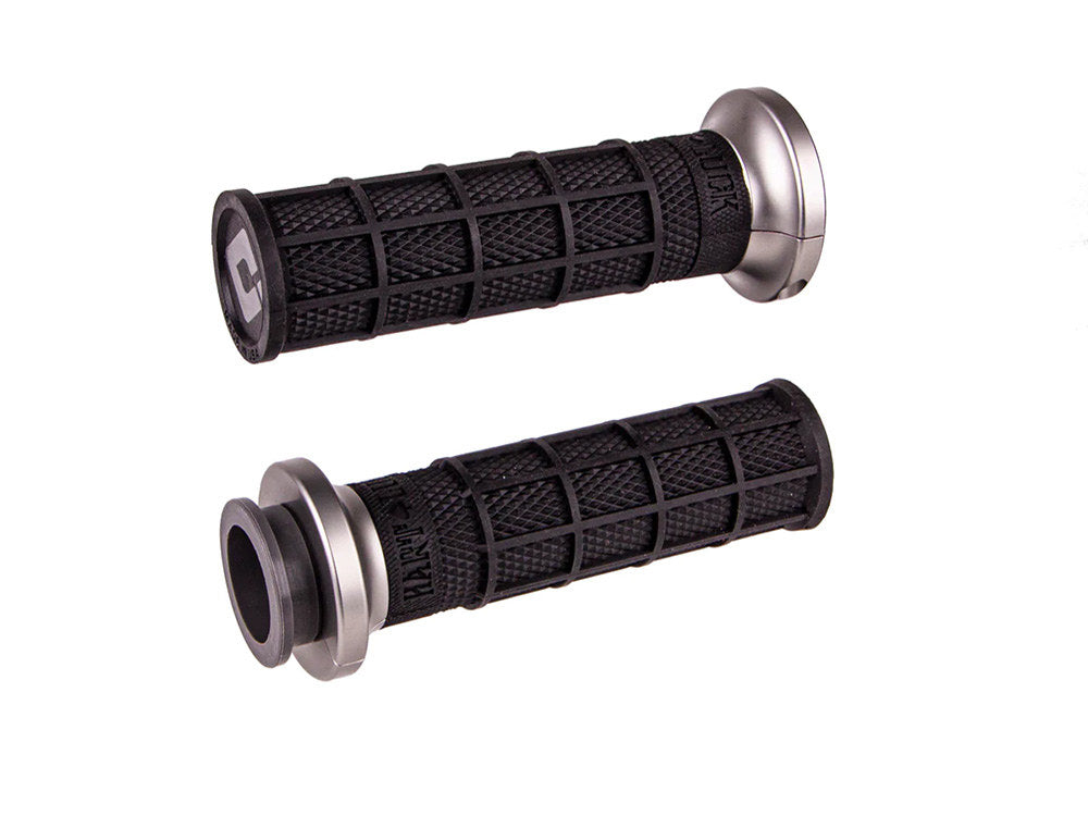 Hart-Luck Full Waffle Lock-On Handgrips – Grey. Fits H-D 2008up With Throttle-By-Wire.