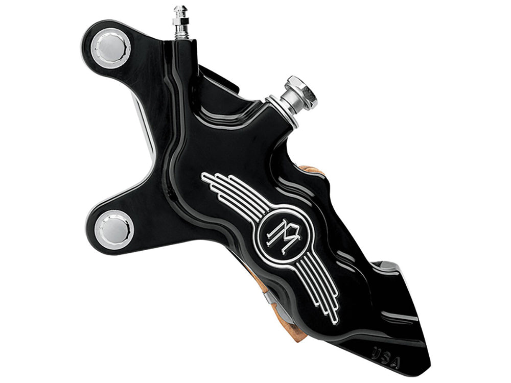 Left Hand Front 6 Piston Caliper - Black Contrast Cut. Fits most Big Twin 1984-1999 & Sportster 1984-1999 Models with 11.5in. Disc Rotor.