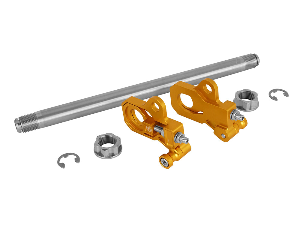 Rear Axle Adjuster Kit - Gold. Fits Touring 2009up.