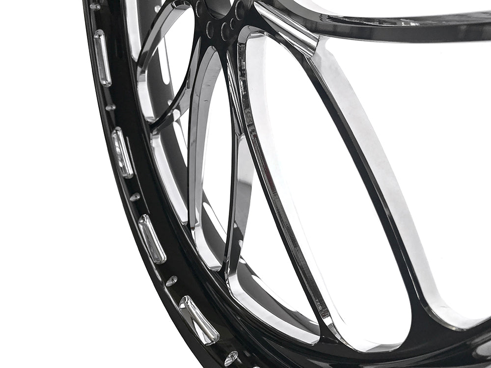 23in. x 3.50in. wide Heathen Wheel - Black Contrast Cut Platinum.