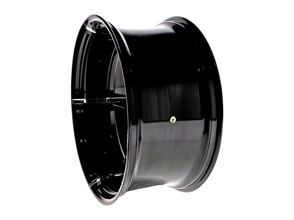 18in. x 8.50in. wide Formula Wheel - Black Contrast Cut Platinum.