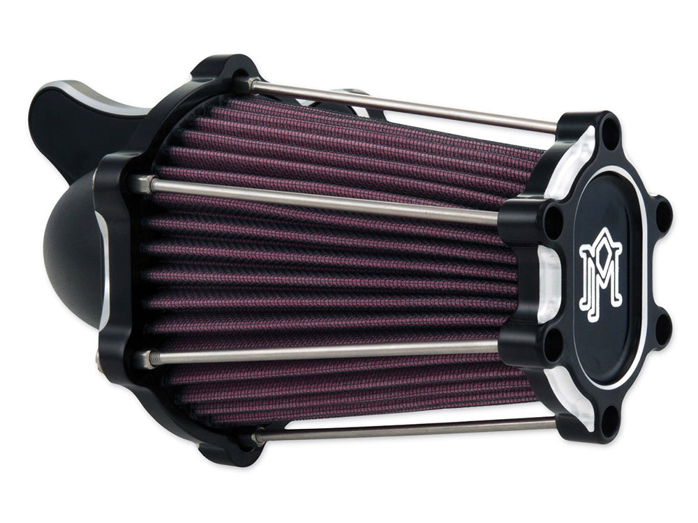 FastAir Air Cleaner Kit - Black Contrast Cut. Fits Big Twin 1993-2017 with CV Carb or Cable Operated Delphi EFI