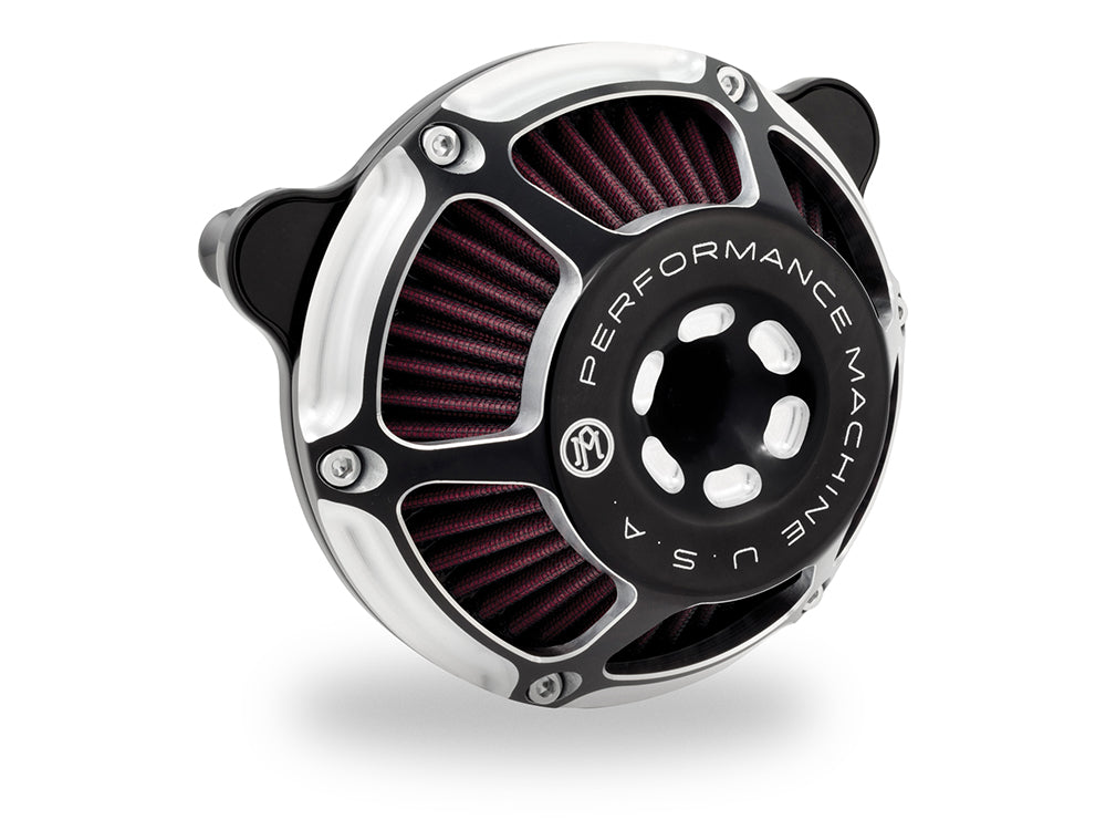 Max HP Air Cleaner Kit - Black Contrast Cut. Fits Indian Touring & Cruiser 2014up with 111ci or 116ci Thunderstroke Engines.