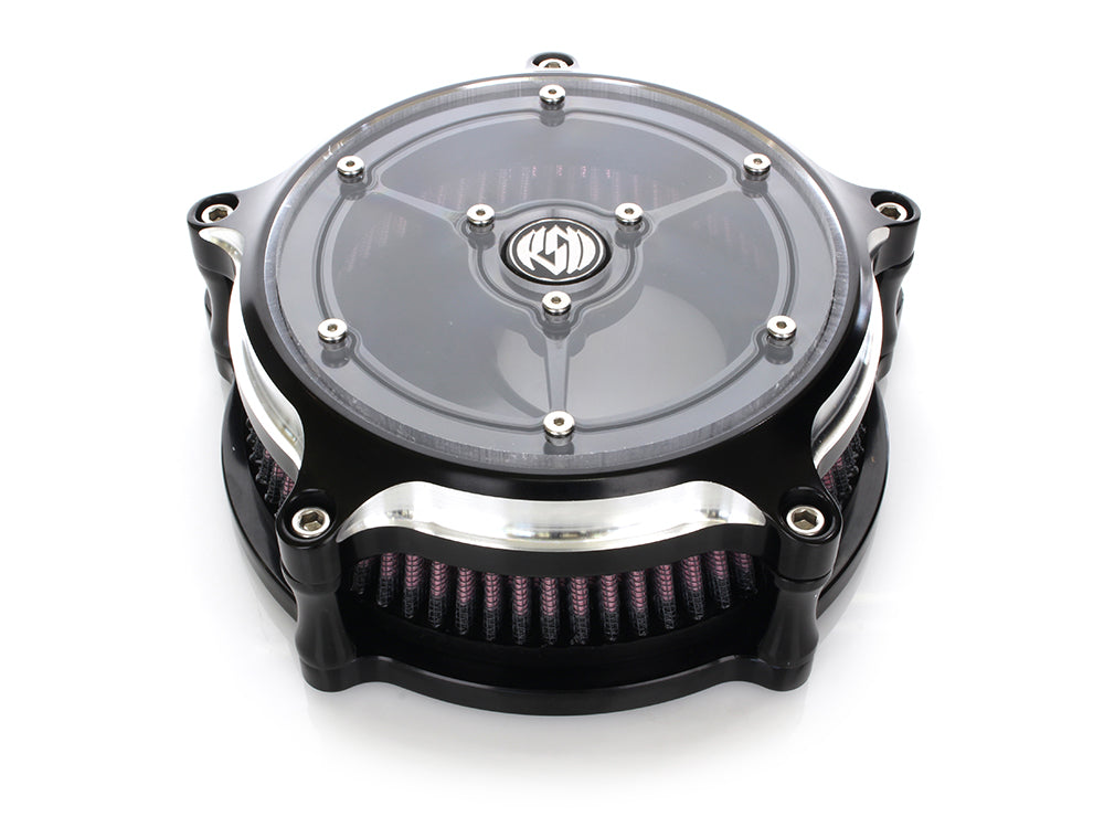 Clarity Air Cleaner Kit - Black Contrast Cut. Fits Touring 2017-2024 & Softail 2018-2024