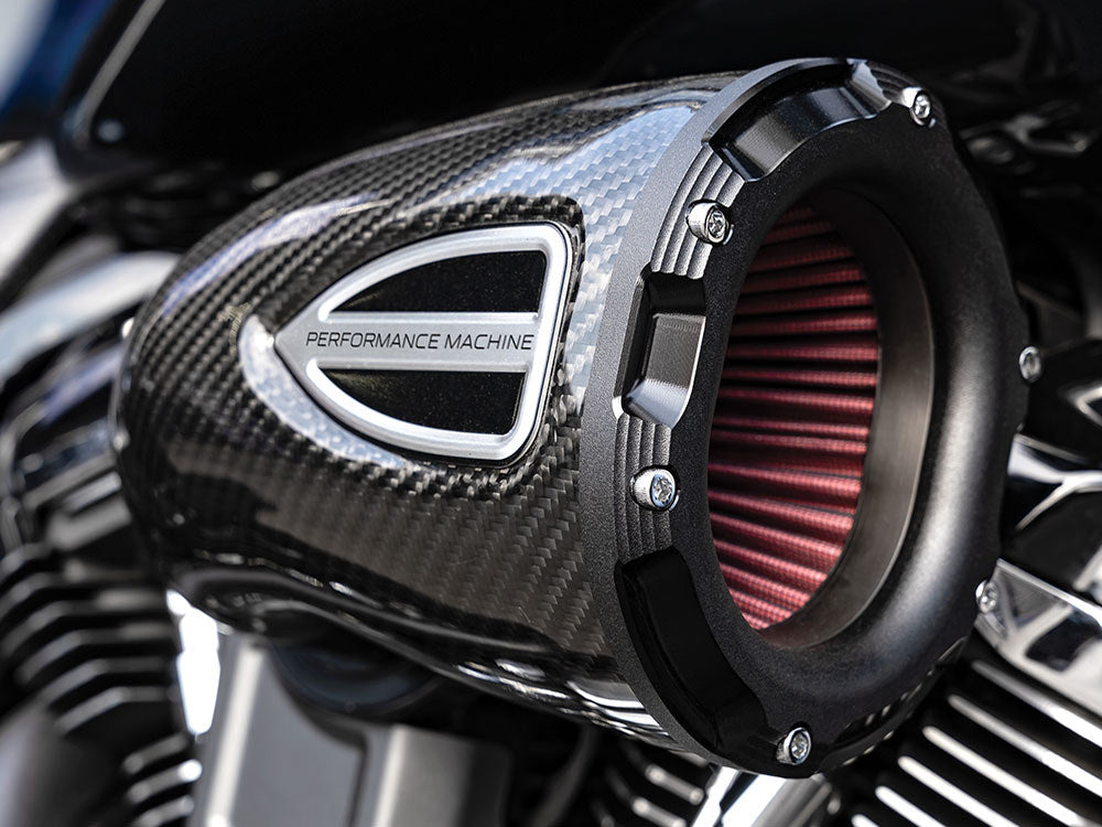 Performance machine- C4 Series Air Cleaner Kit – Carbon Fiber. Fits Twin Cam 2008-2017 with Throttle-by-Wire