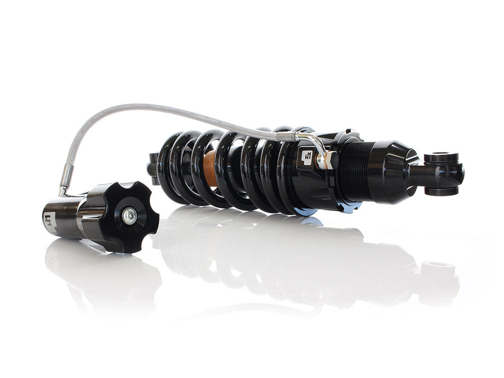 465 Series, 13.5in. Standard Spring Rate Rear Shock Absorber with Remote Adjustable Preload - Black. Fits Softail 2018up.