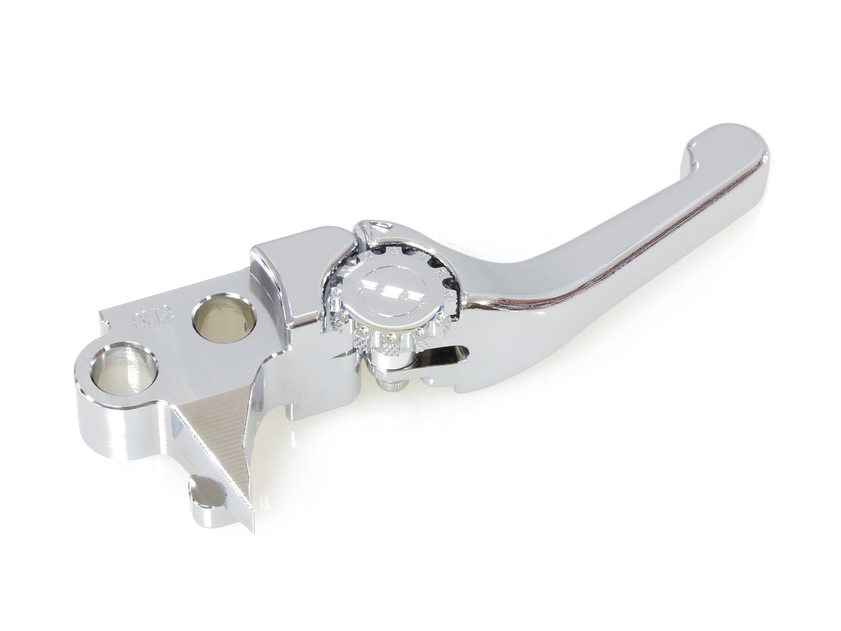 Adjustable Shorty Anthem Levers - Chrome. Fits Softail 1996-2014, Dyna 1996-2017, Touring 1996-2007, Sportster 1996-2003.