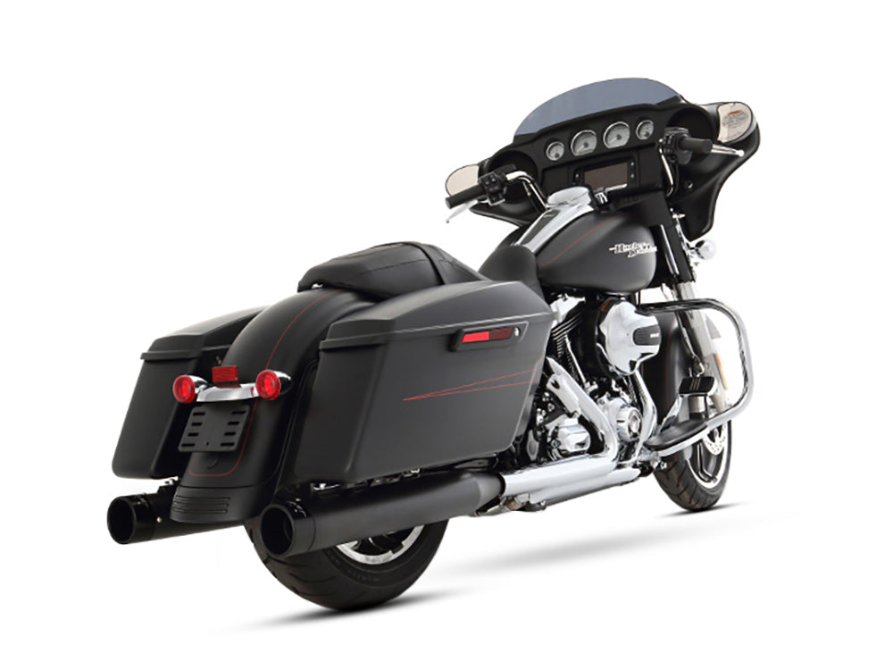 4in. Slip-On Mufflers - Black with Black End Caps. Fits Touring 1995-2016 & Trike 2017-2020.