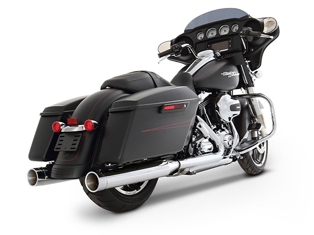 4in. Slip-On Mufflers - Chrome with Chrome End Caps. Fits Touring 2017up.