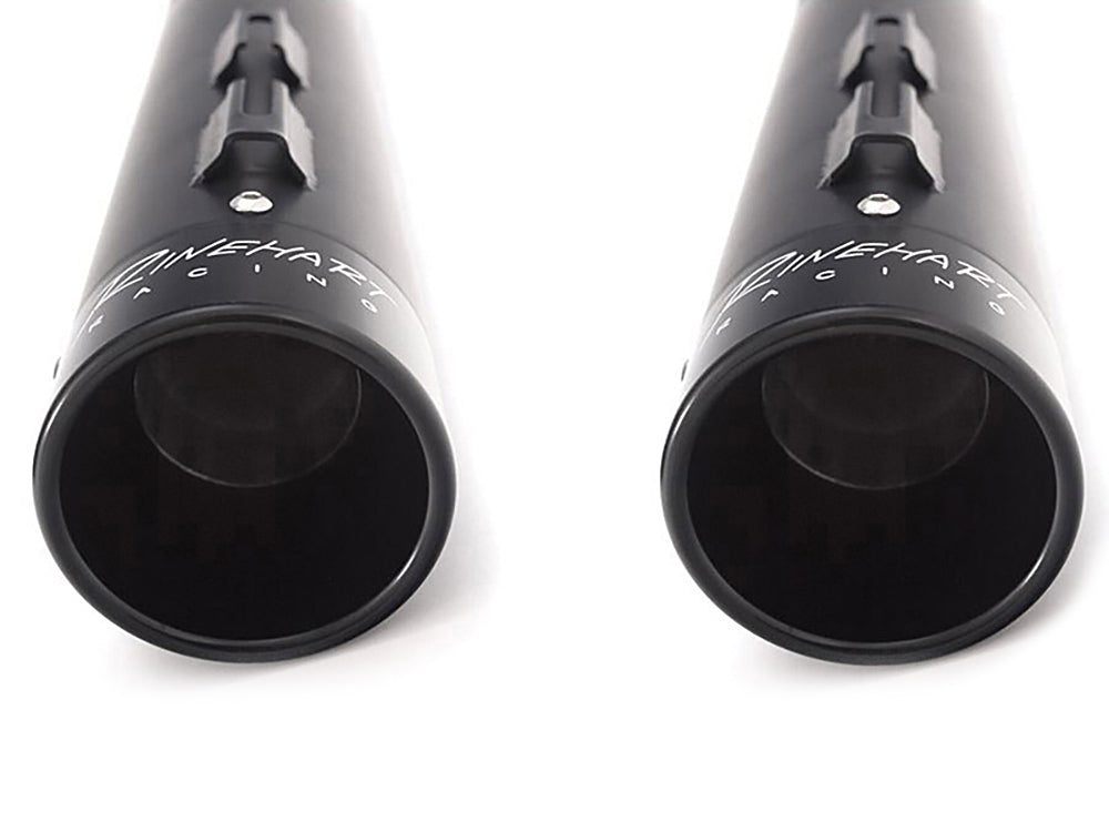 4in. Slip-On Mufflers - Black with Black End Caps. Fits Touring 2017up.
