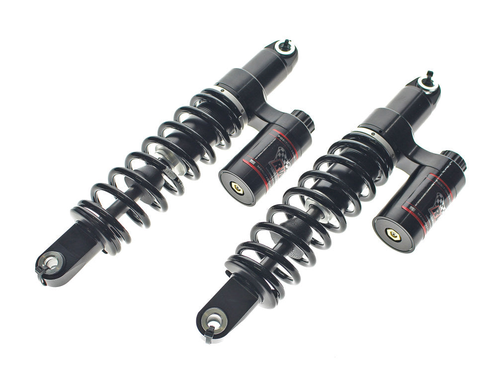 14in. RS-2 Piggyback Rear Shock Absorbers – Black. Fits Dyna 1991-2017